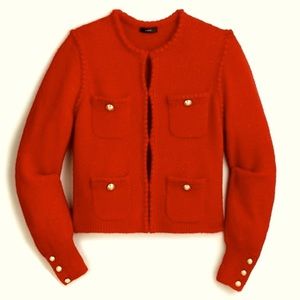 J. Crew Odette Sweater Lady Cardigan Red XS